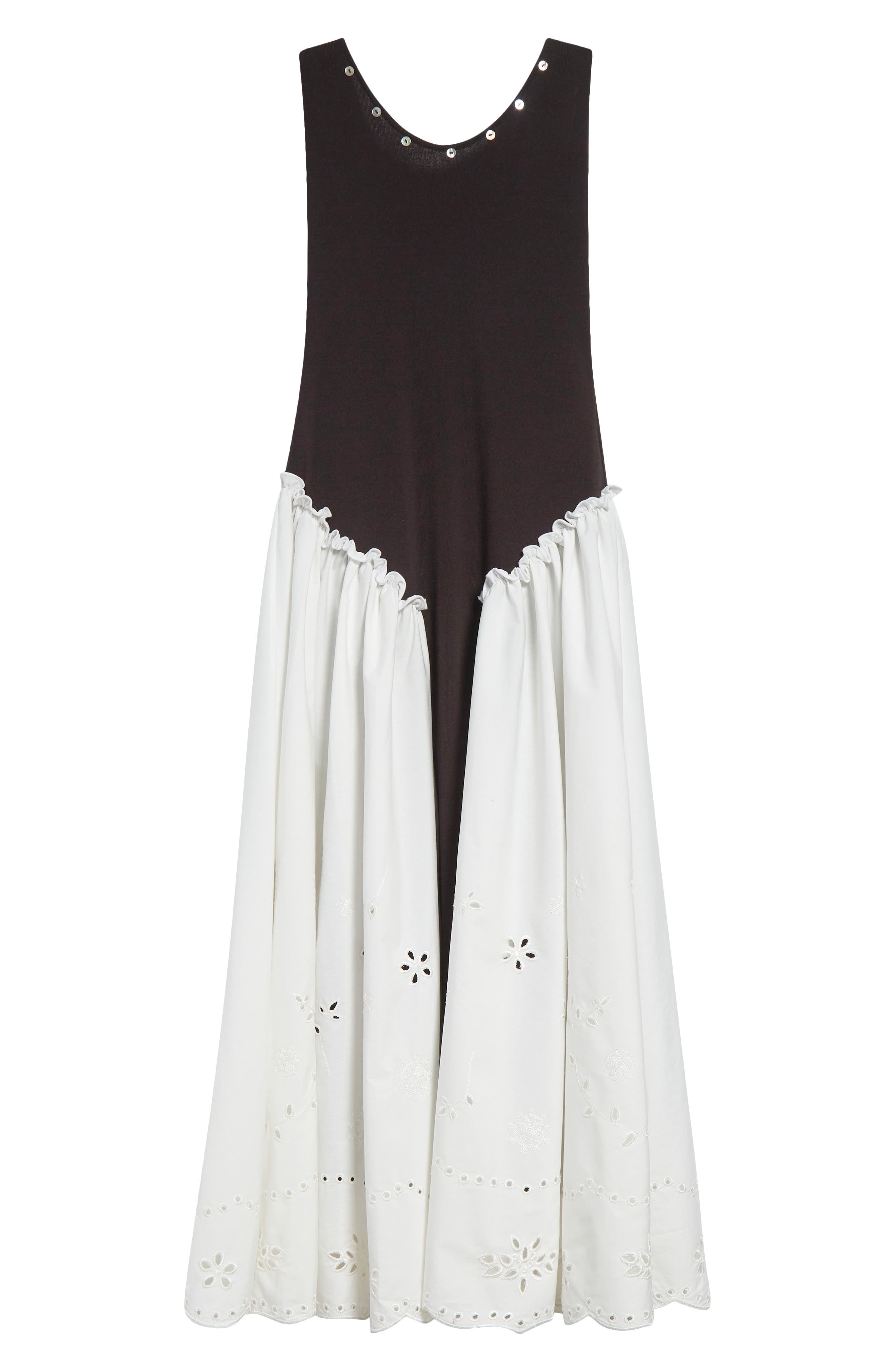 Siedrés Ursula Jersey & Broderie Anglaise Maxi Dress in Brown at Nordstrom - 5