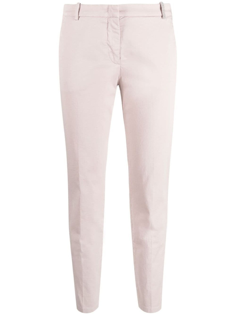 mid-rise cropped stretch-cotton trousers 1