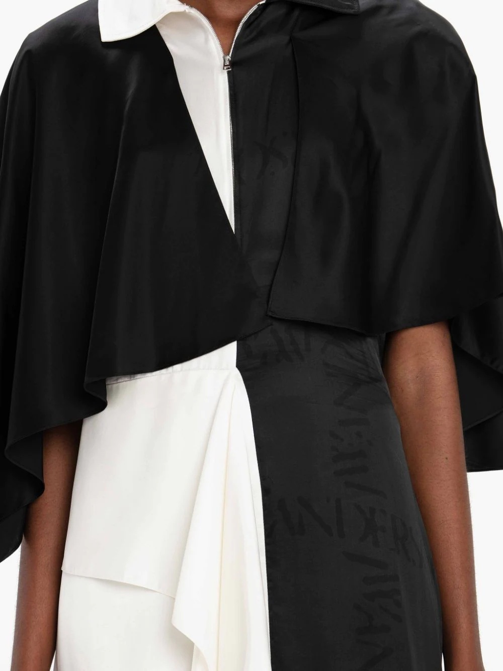 ASYMMETRIC CAPE DRESS - 5