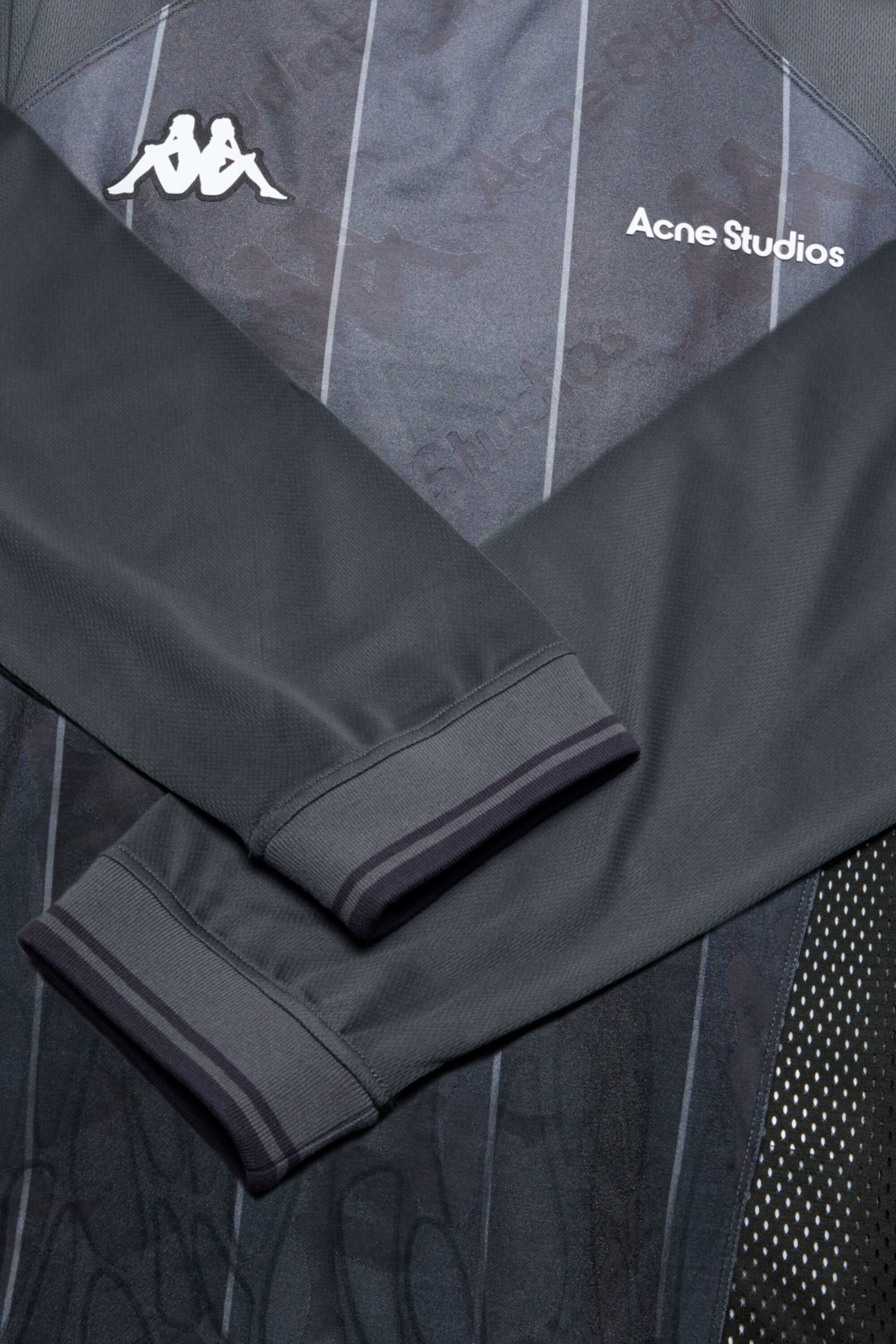 Logo t-shirt - Acne Studios x Kappa - Anthracite/black - 4