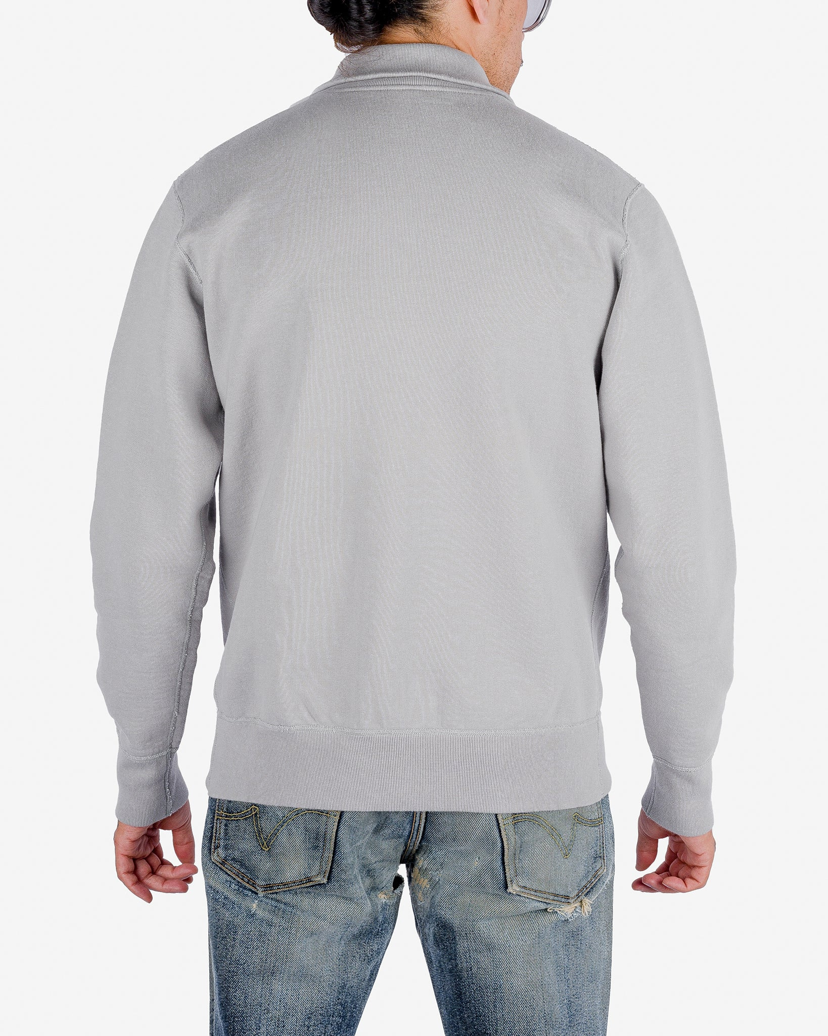 IHSW-11-GRY 14oz Ultra Heavyweight Loopwheel Cotton Zip Up Sweater - Grey - 3