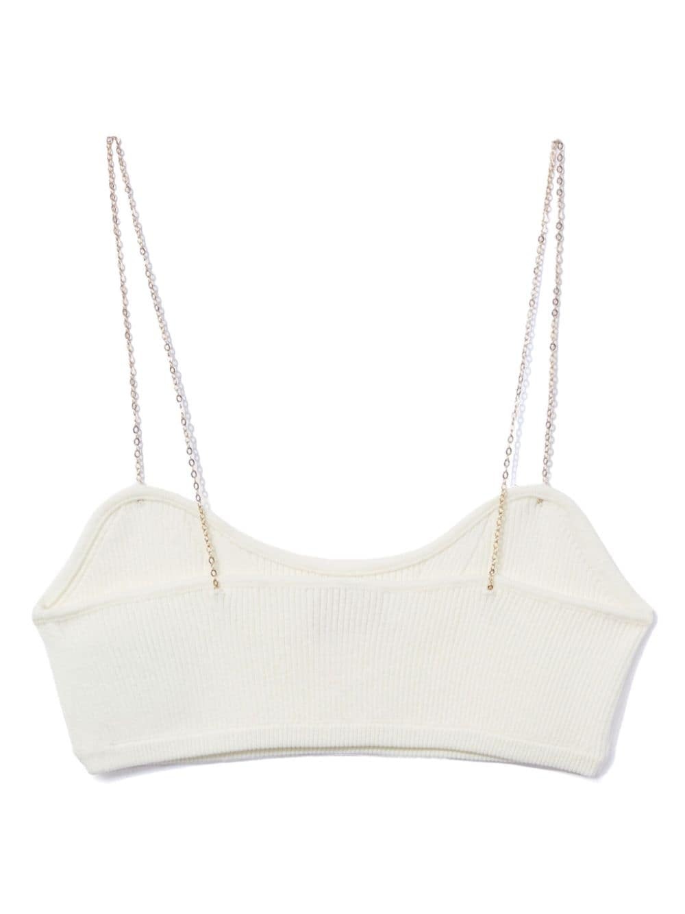 logo-plaque ribbed crop top - 2