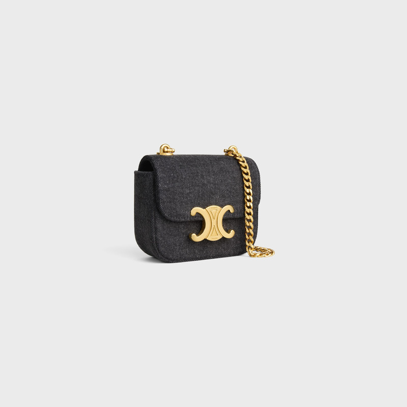 CELINE MINI CHAIN CLAUDE IN Denim & Calfskin outlook