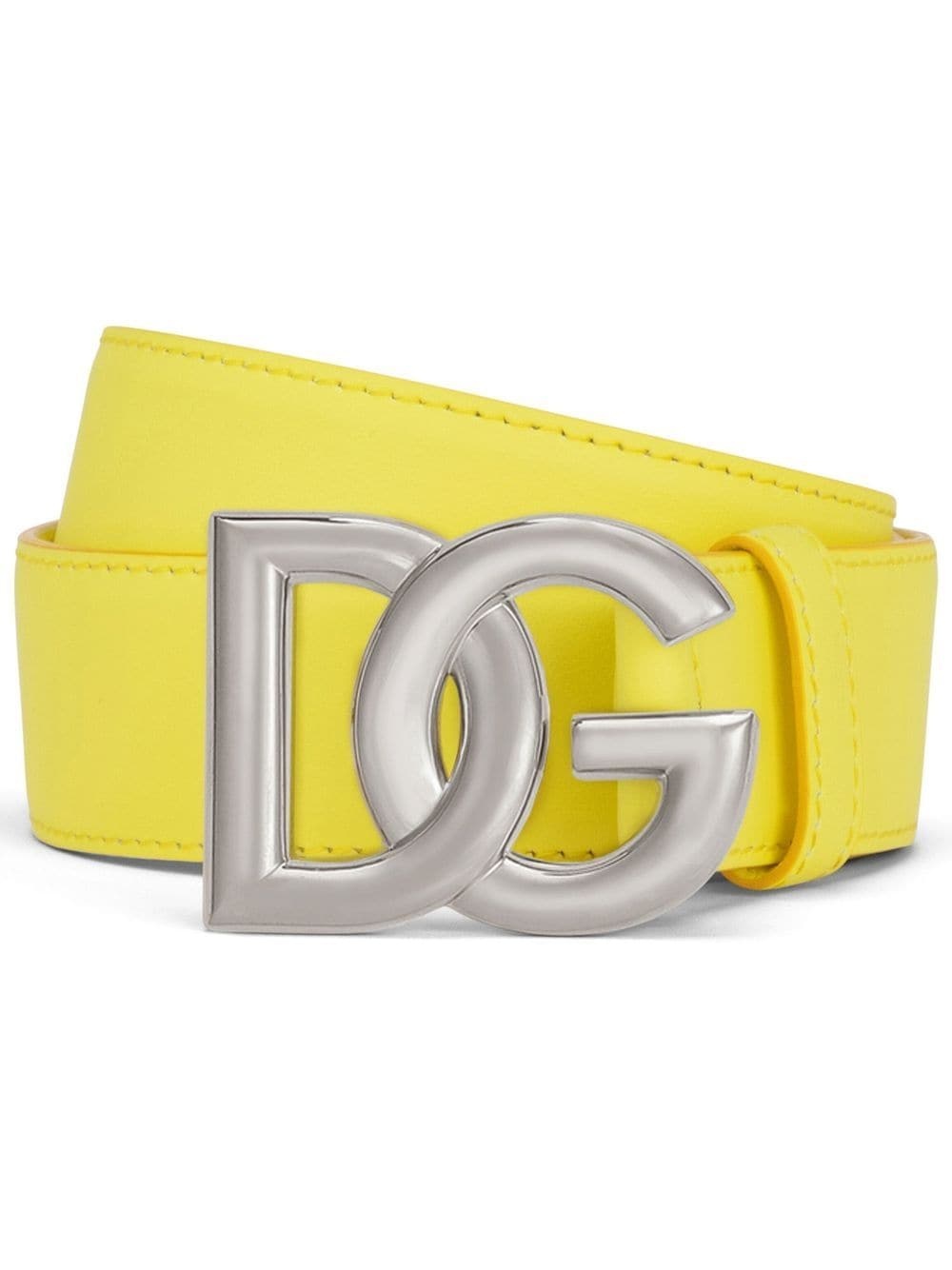 logo-buckle leather belt - 1