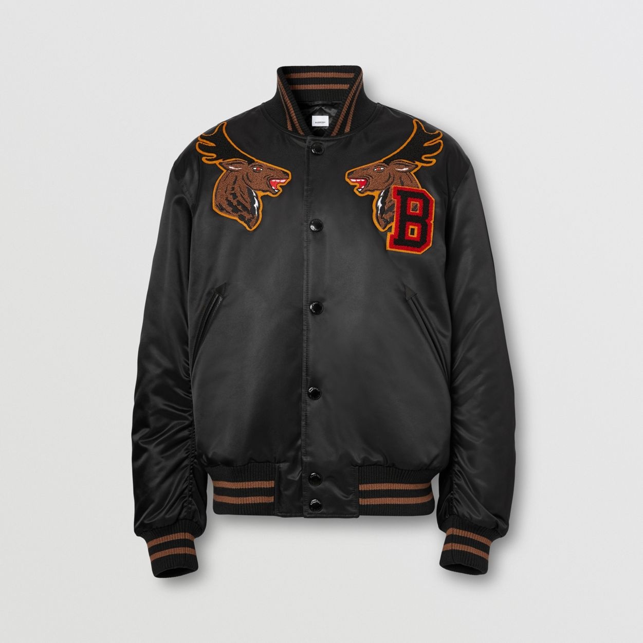 Varsity Graphic Satin Bomber Jacket - 1