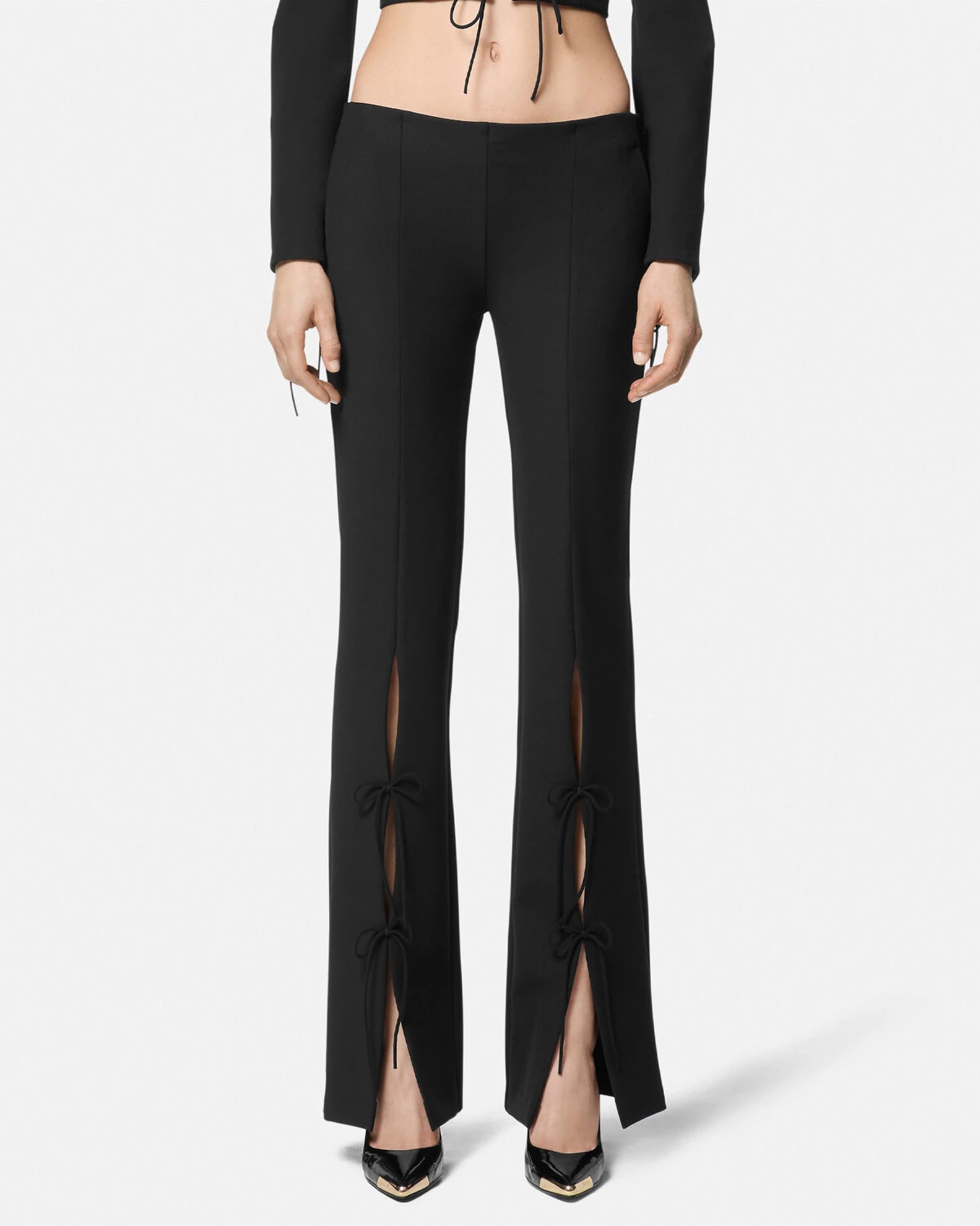 Lace-Up Flared Pants - 4