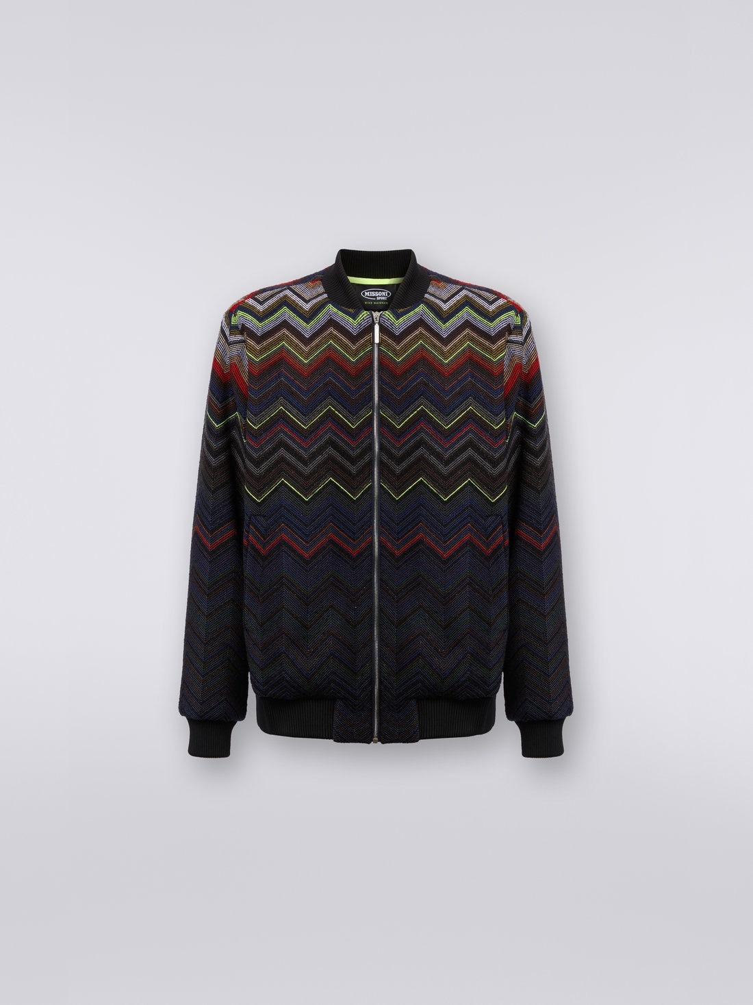 Wool and cotton blend chevron bomber jacket in collaboration with Mike Maignan - 1