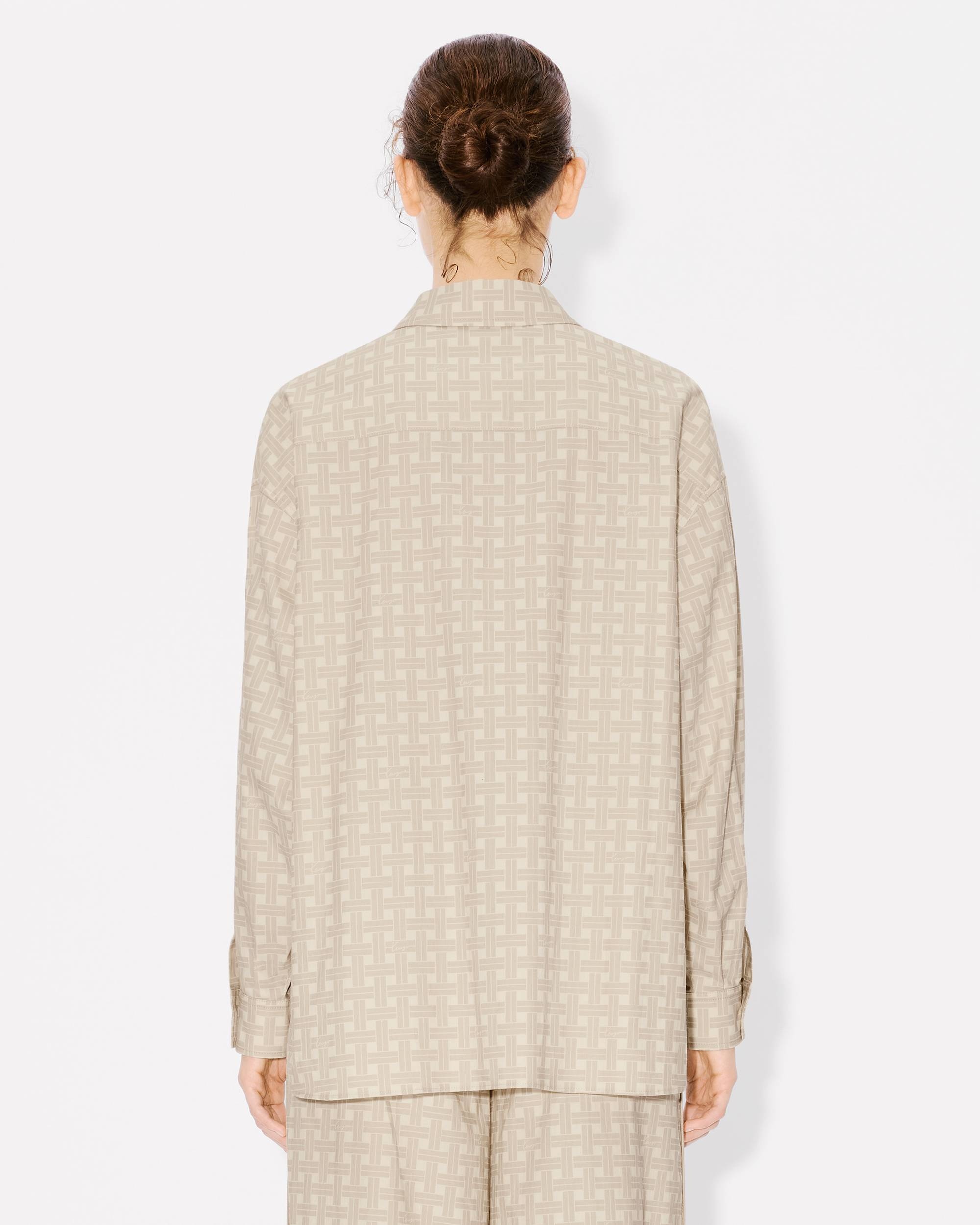 'KENZO Weave' dropped shoulder shirt in twill cotton viscose - 4