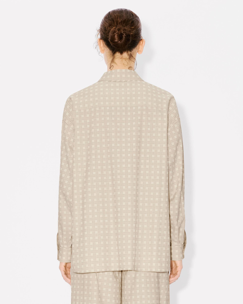 'KENZO Weave' dropped shoulder shirt in twill cotton viscose 4