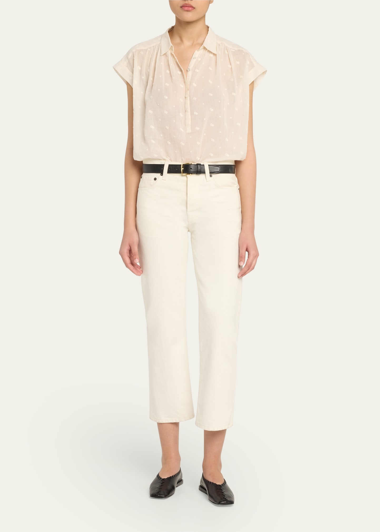 Normandy Eyelet Shirring Blouse - 2