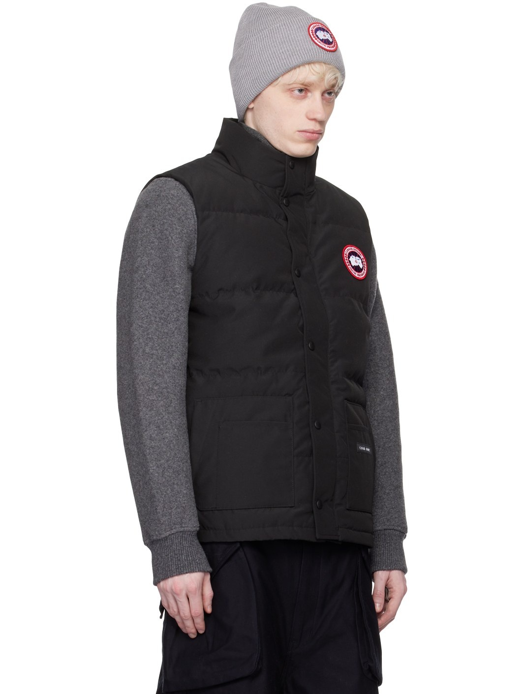 Black Freestyle Crew Down Vest - 2