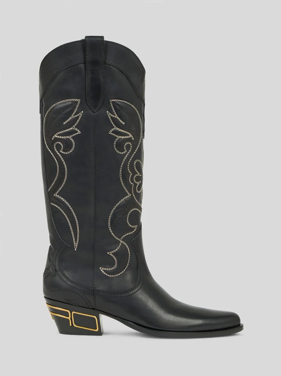 TEXAN-STYLE LEATHER BOOTS - 1