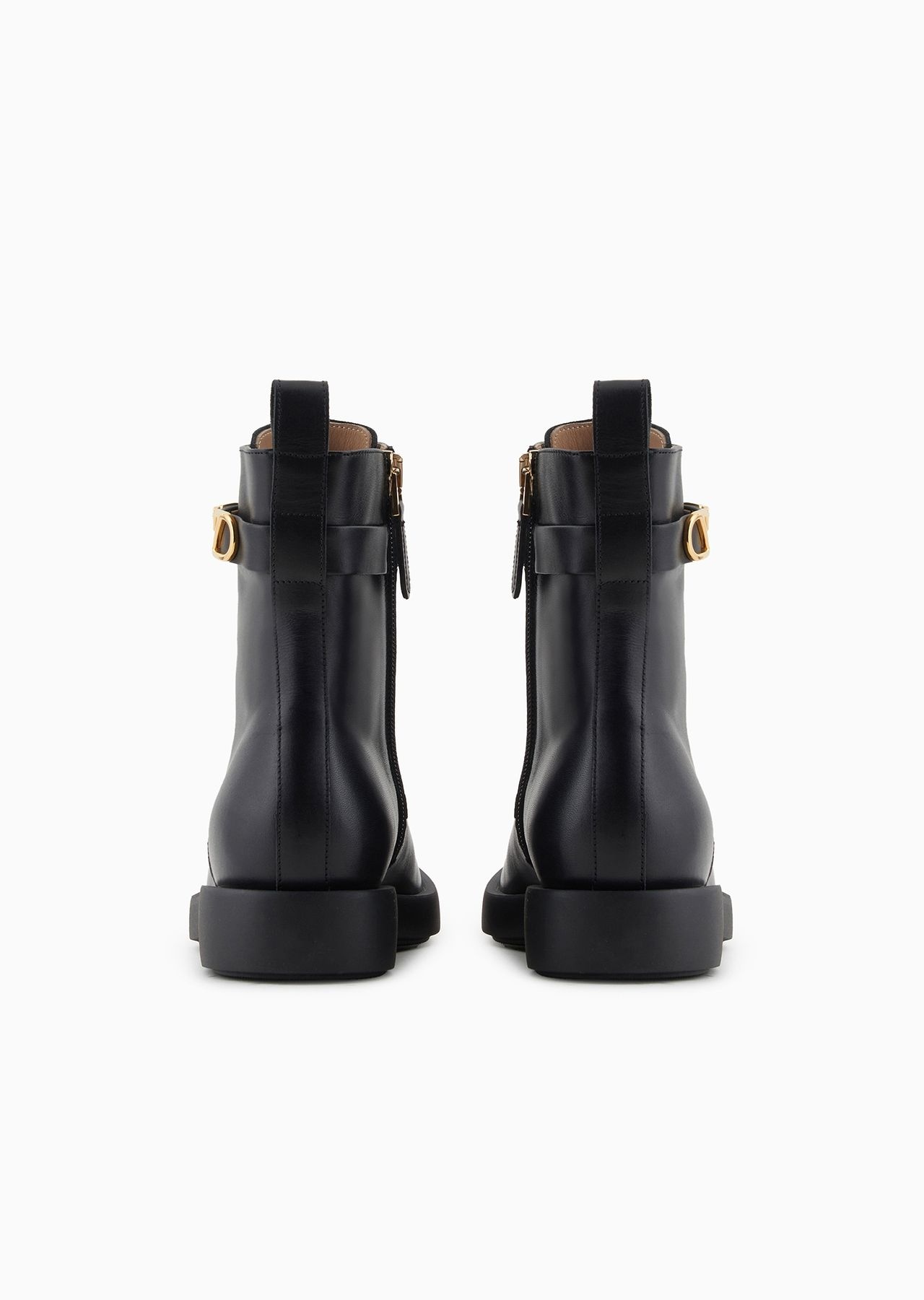Leather lace-up ankle boots with Icon logo strap - 3