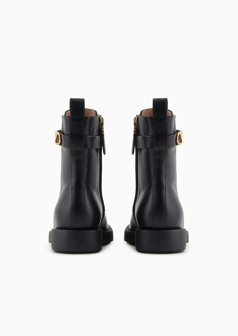 Leather lace-up ankle boots with Icon logo strap 3