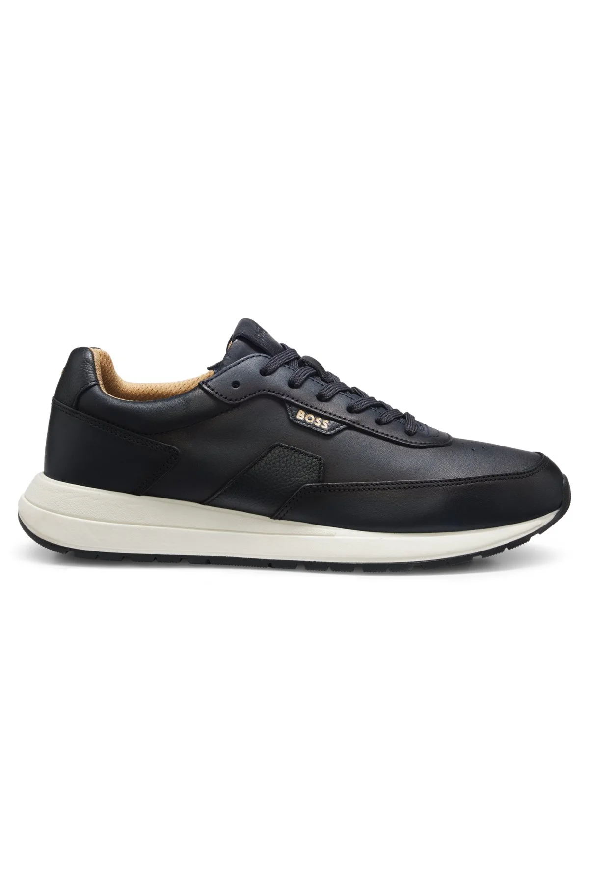 BRUSHED LEATHER SNEAKERS WITH EVA-RUBBER SOLE - 1