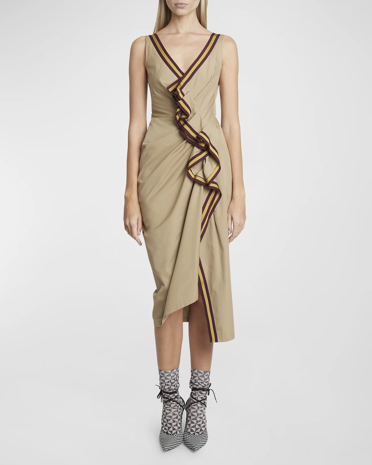 Dinari Tape Ruffle Midi Dress - 1