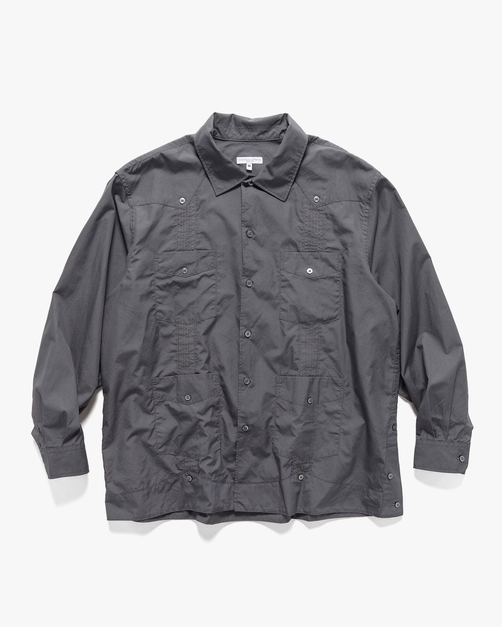 Guayabera Shirt 2Ply Broadcloth Charcoal - 1