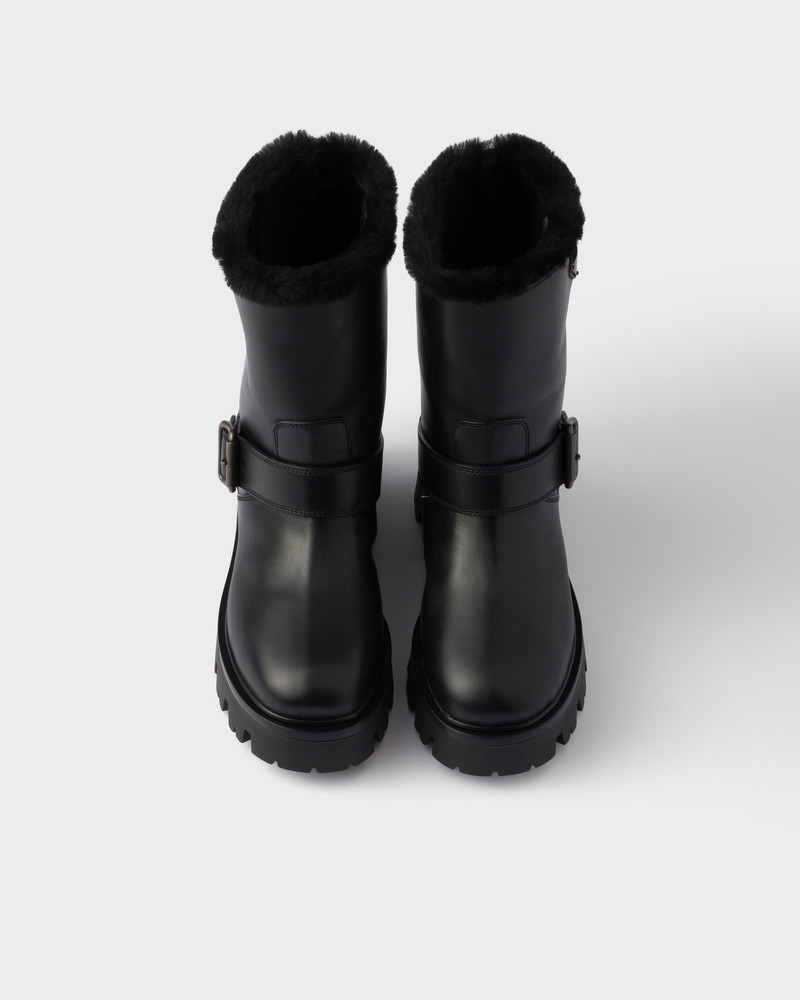 Leather and shearling booties 3