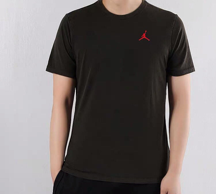 Air Jordan Back Printing Flying Man Retro Short Sleeve Distress Black AQ3735-010 - 5
