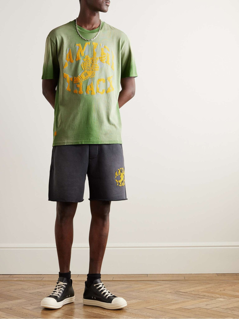 AMIRI Track Logo-Flocked Cotton-Jersey T-Shirt outlook