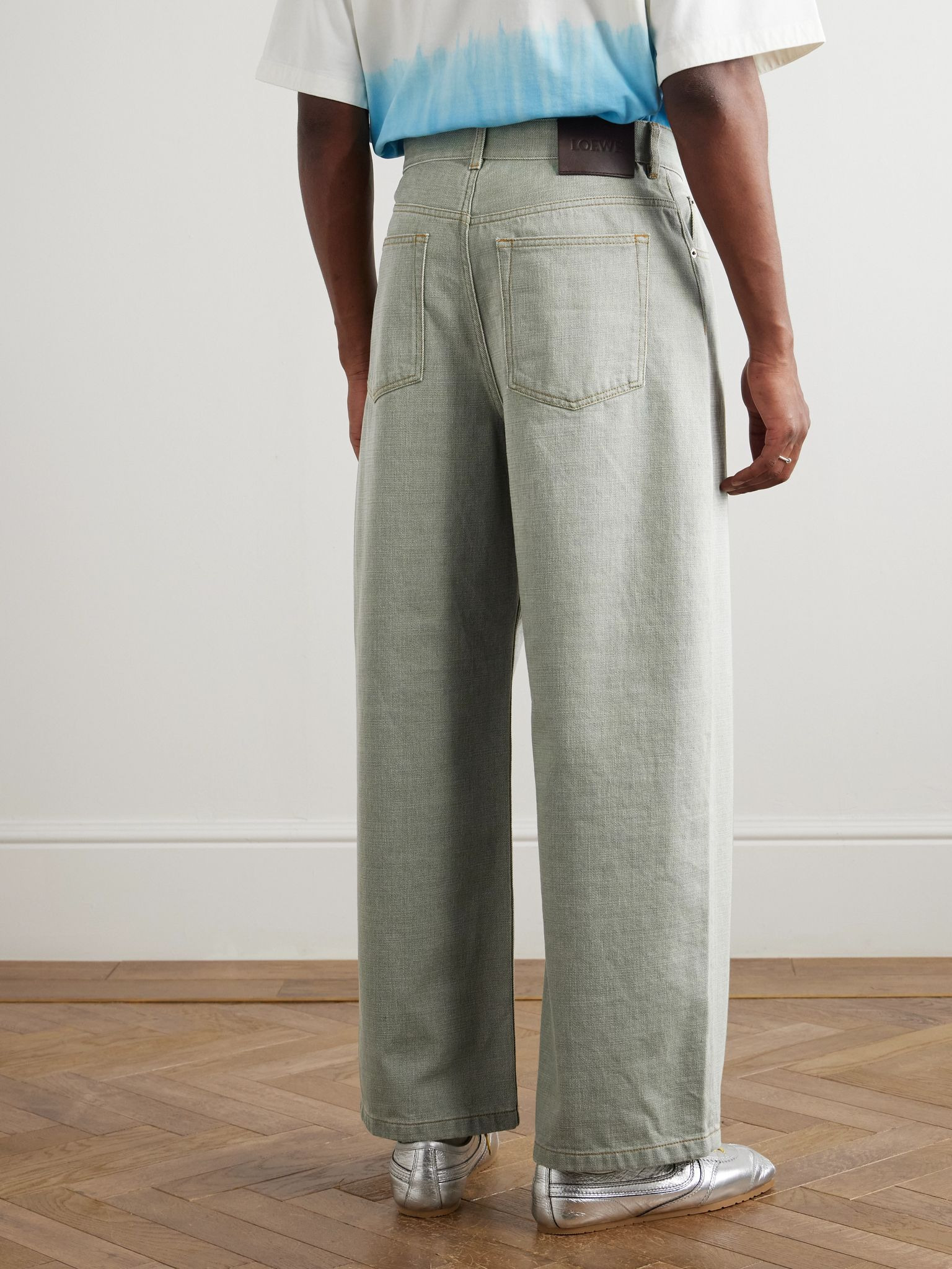 Wide-Leg Jeans Green - 4