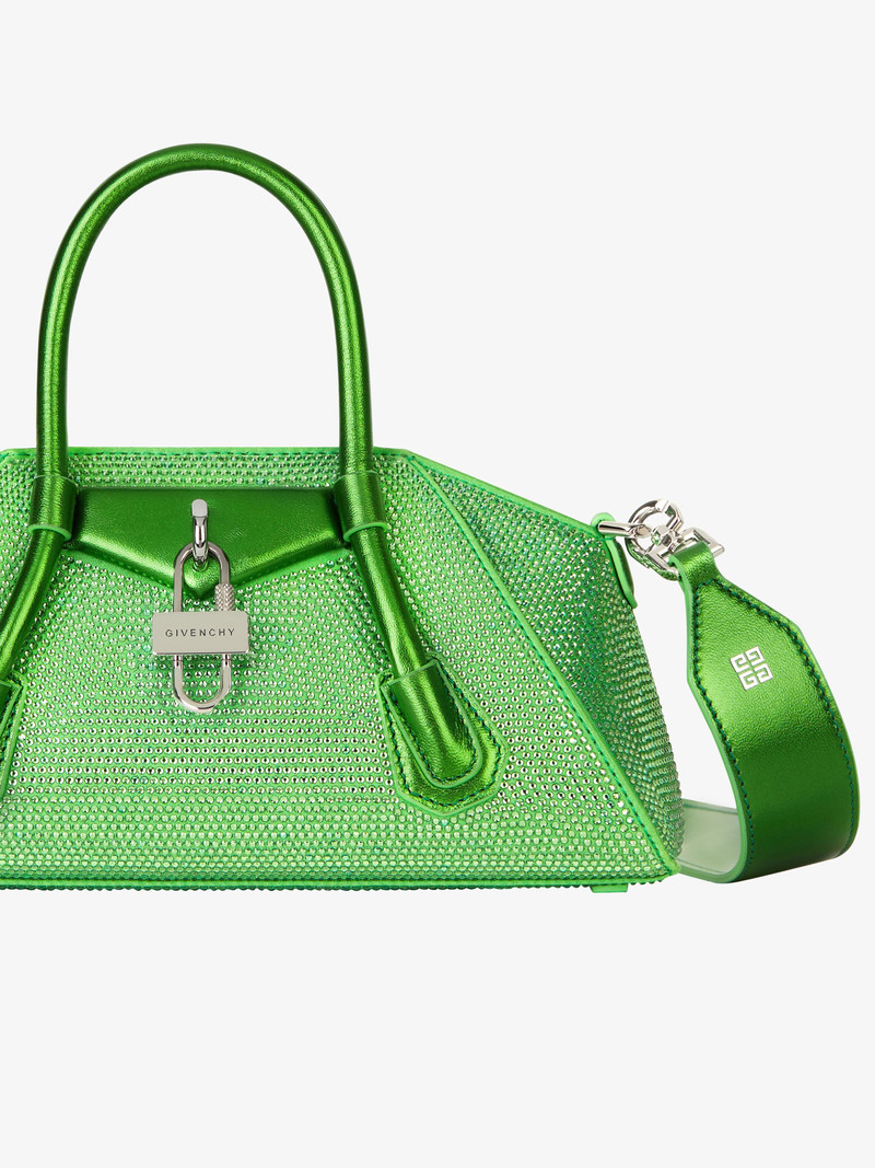 MINI ANTIGONA STRETCH BAG IN SATIN WITH STRASS 8