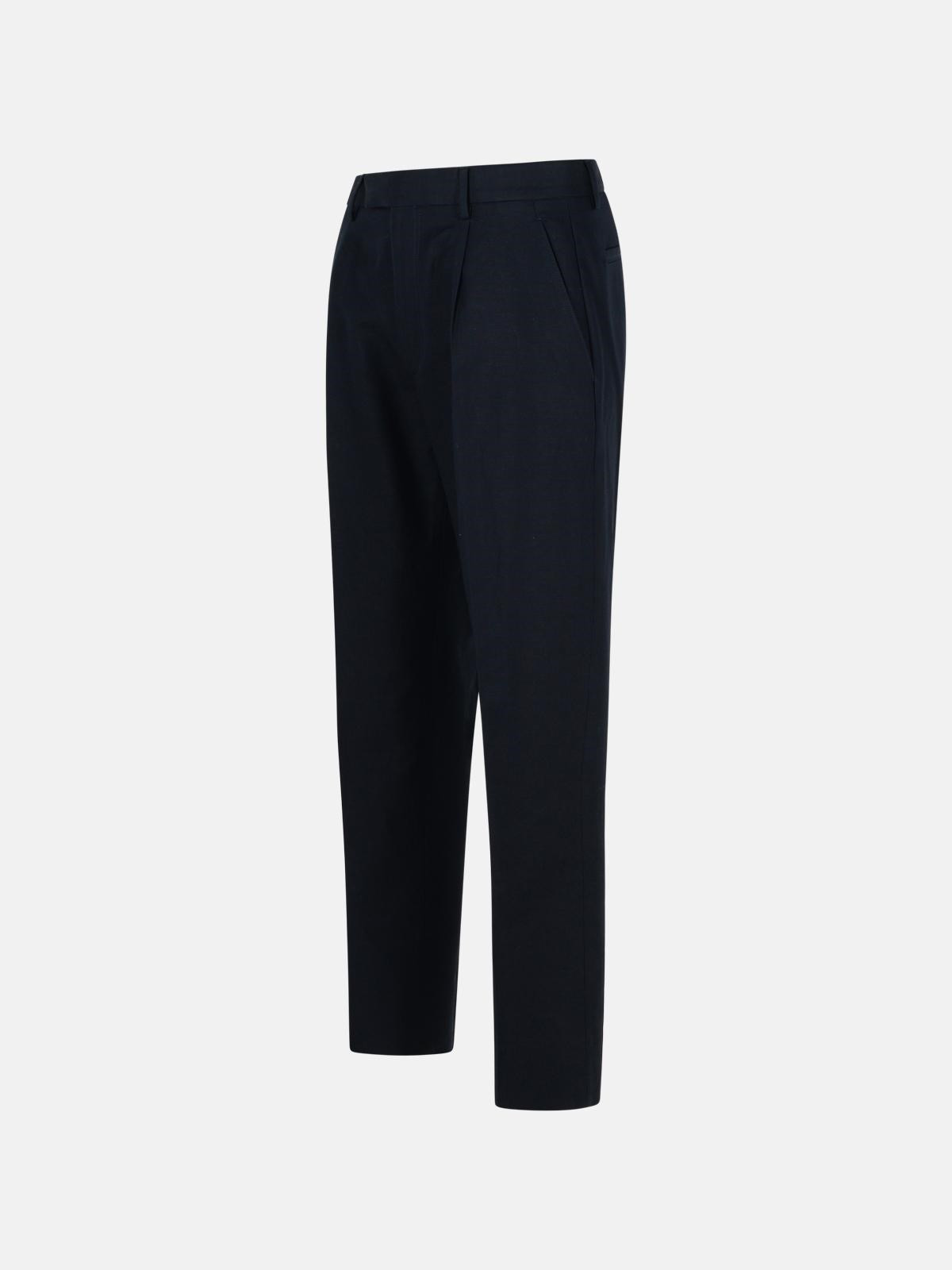 BLUE COTTON BLEND PANTS - 2