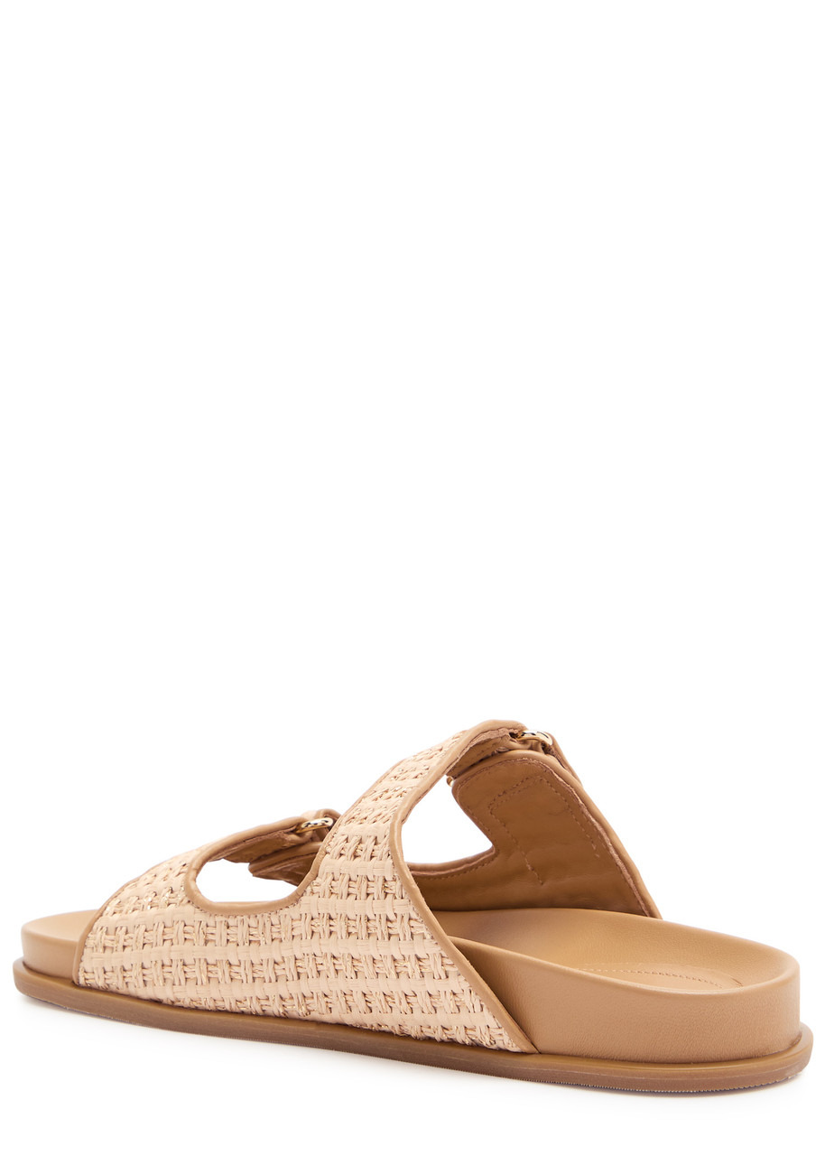 Jimmy Choo Fayence Embellished Raffia Sliders - 2