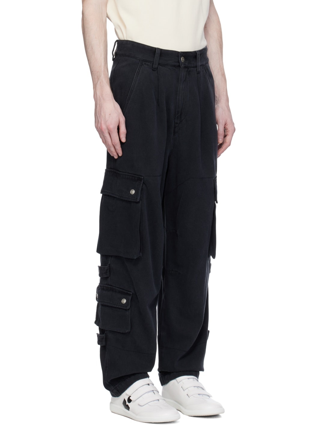 Black Telore Cargo Pants - 2