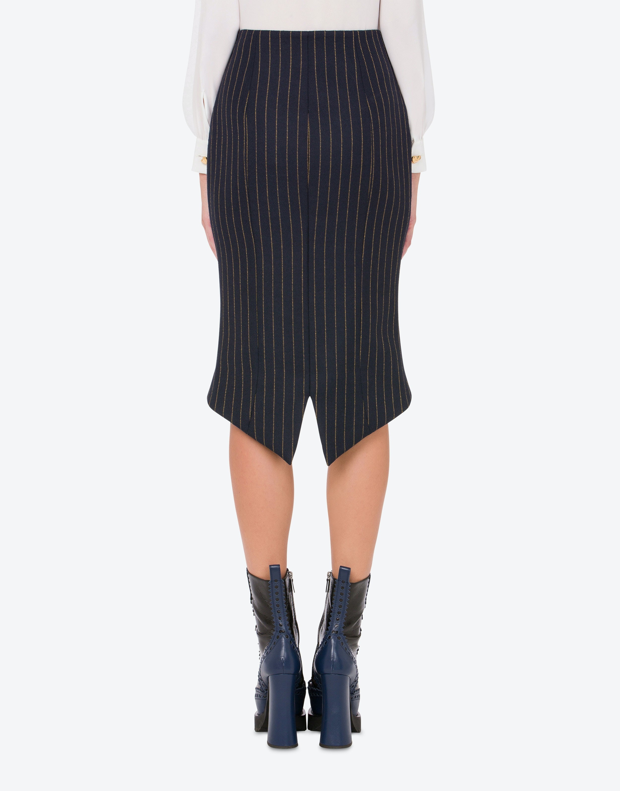 PINSTRIPE WOOL SKIRT - 3