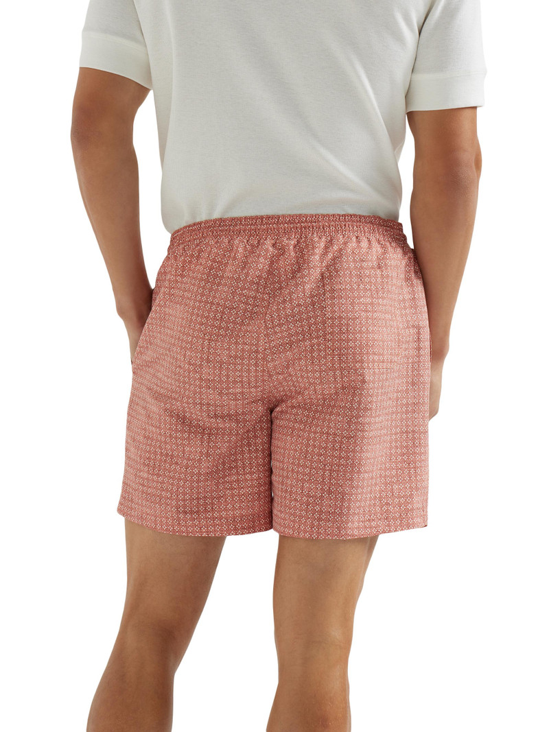 Men's Flower Print Nylon Swim Shorts - Apricot 3