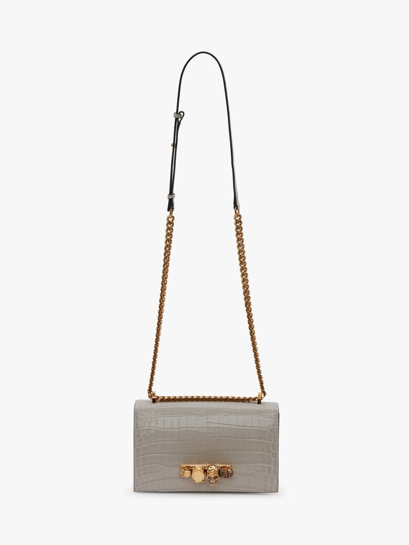 Jewelled Satchel in Grey - 4