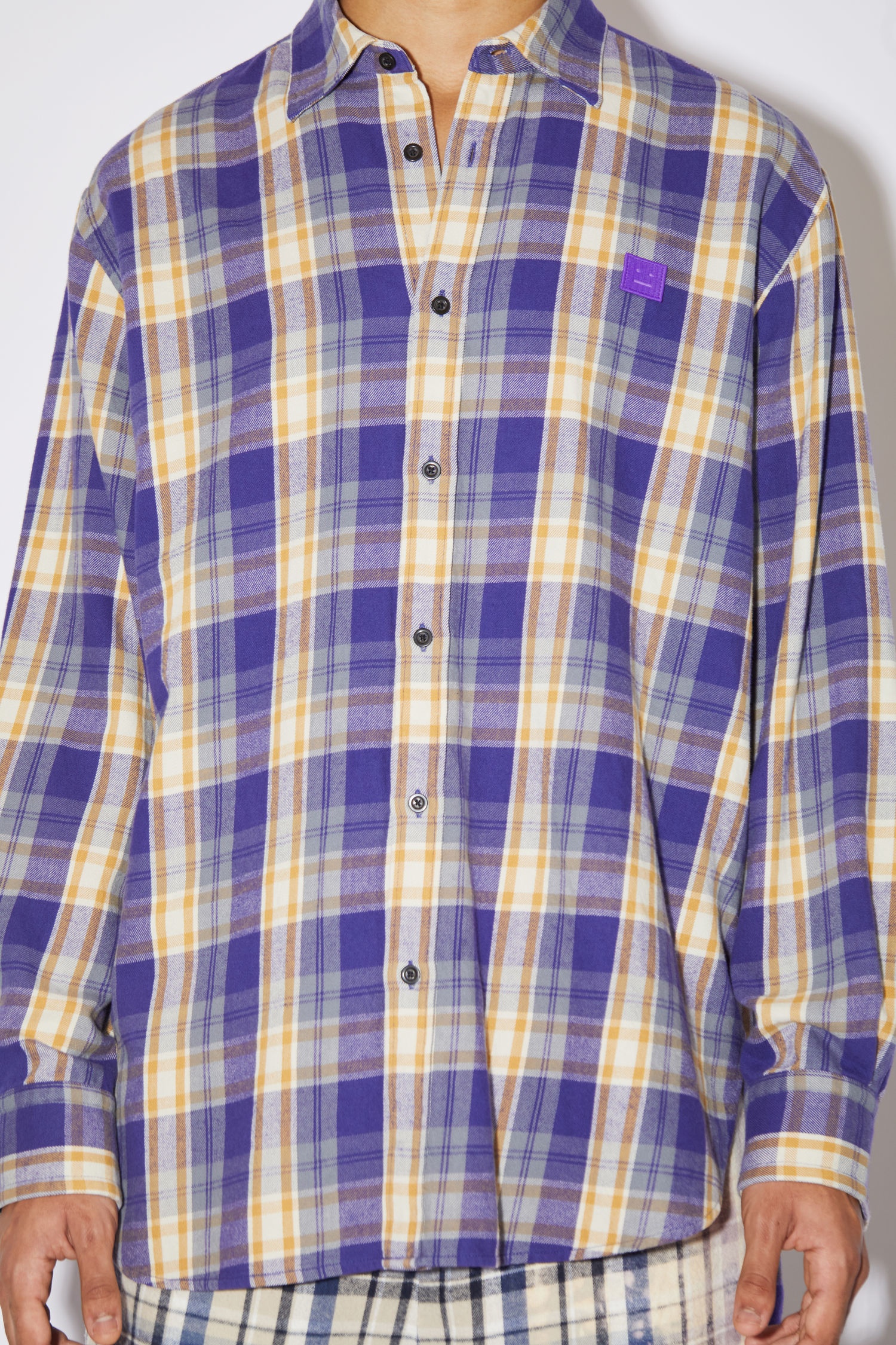 Flannel shirt - Purple/mustard yellow - 5