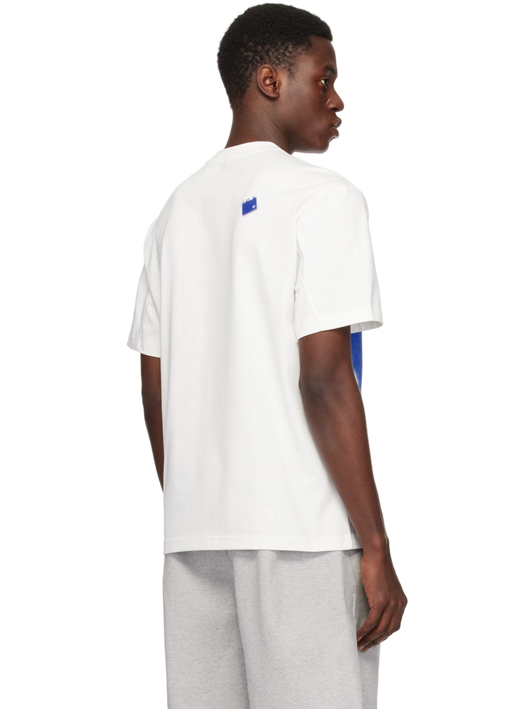 White & Blue Print T-Shirt - 3