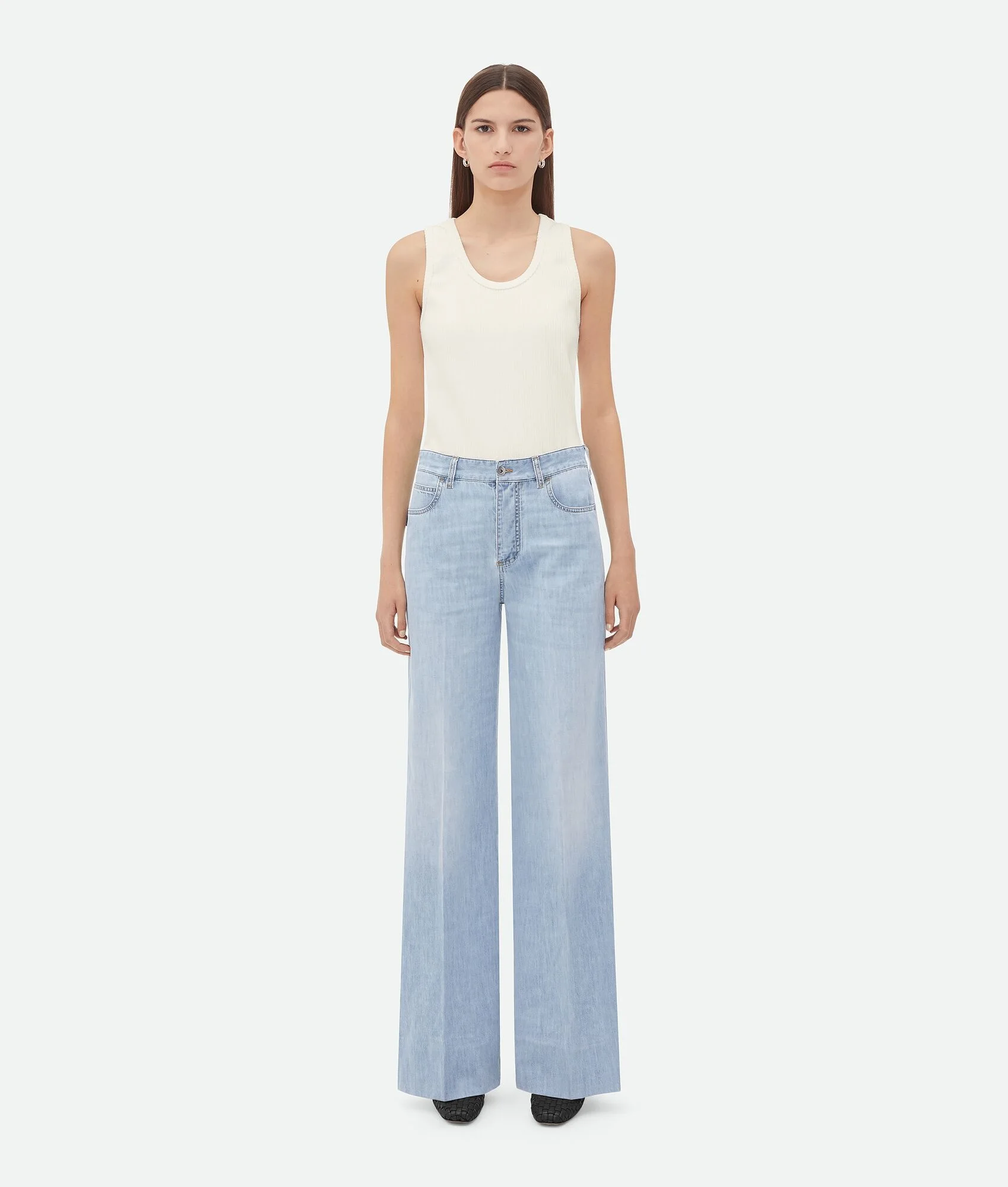 Light Bleached Wide Leg Denim - 1