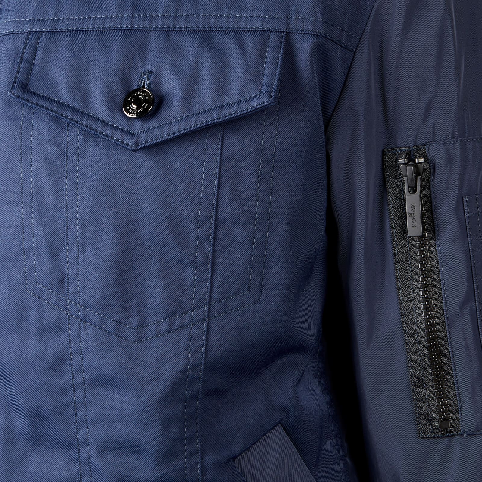 Bomber Jacket with Hood Blue Black - 7
