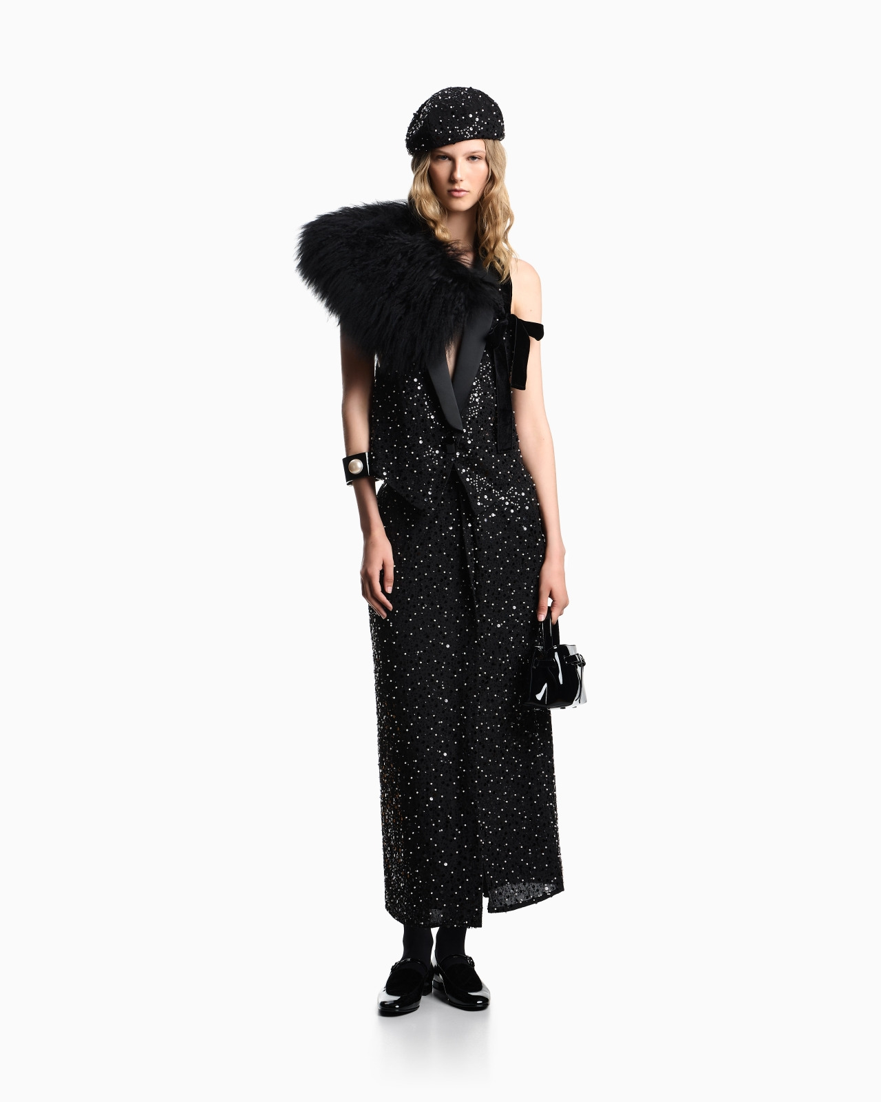 GEORGETTE WAISTCOAT WITH ALL-OVER BEADS AND SEQUINS - 2