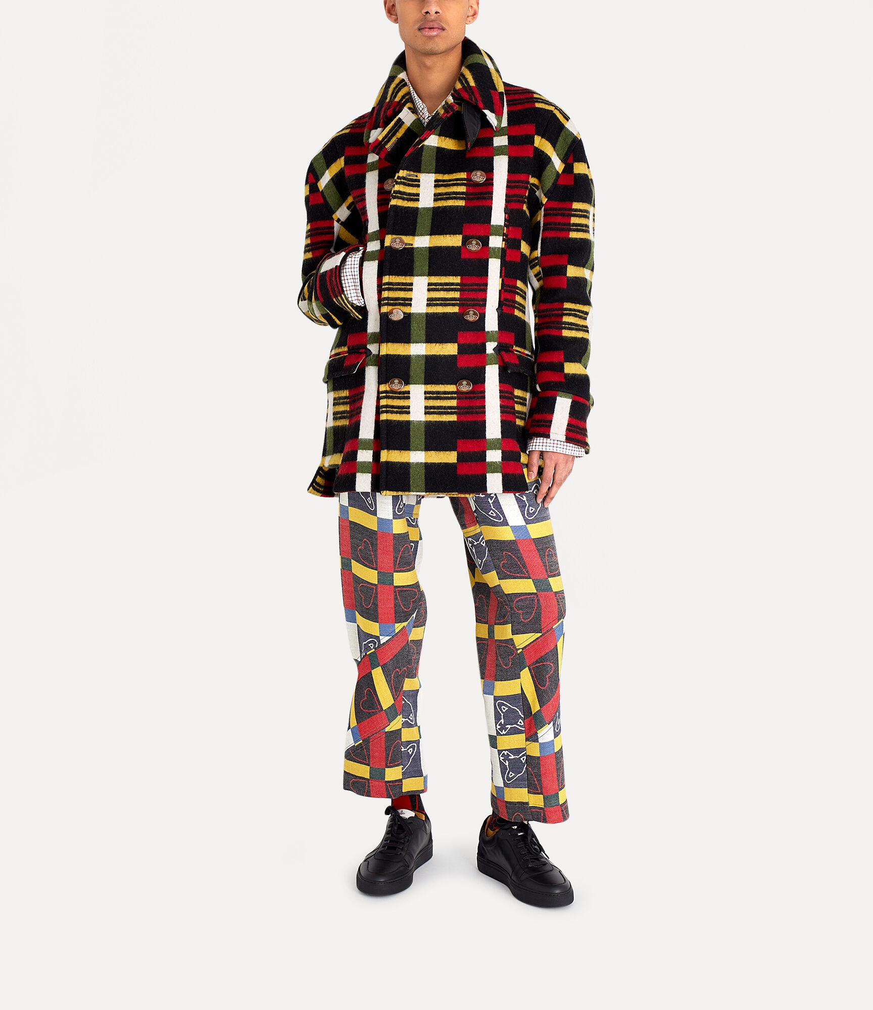 STRIPPED PEACOAT - 5