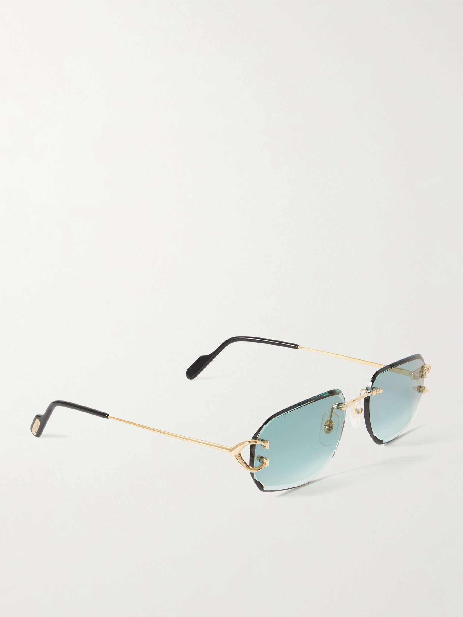 Signature C Rimless Rectangular-Frame Gold-Tone Sunglasses - 3