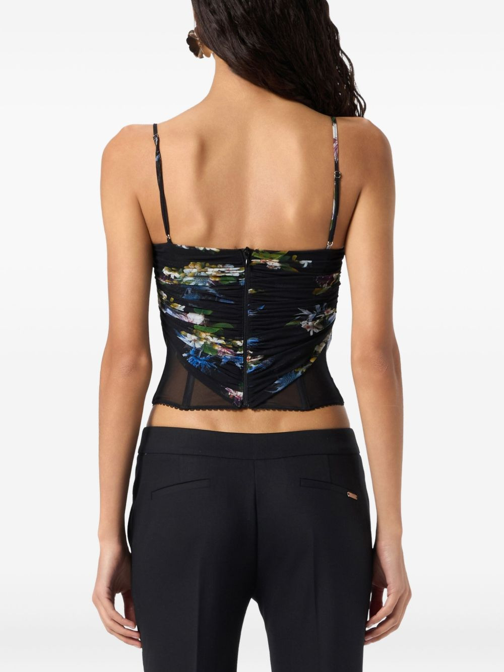 floral-print ruched top - 5