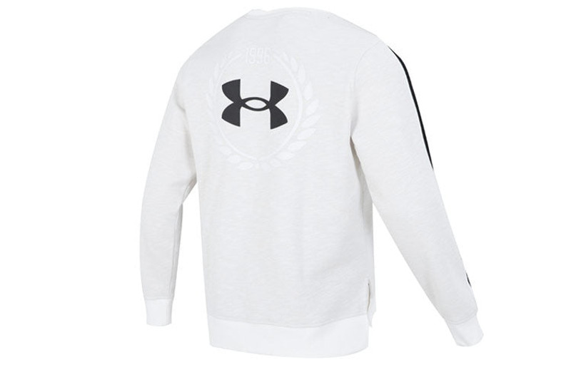 Under Armour Under Armour Essential Fleece Heritage Crew Sweatshirt 'Onyx White' 1373814-112 outlook