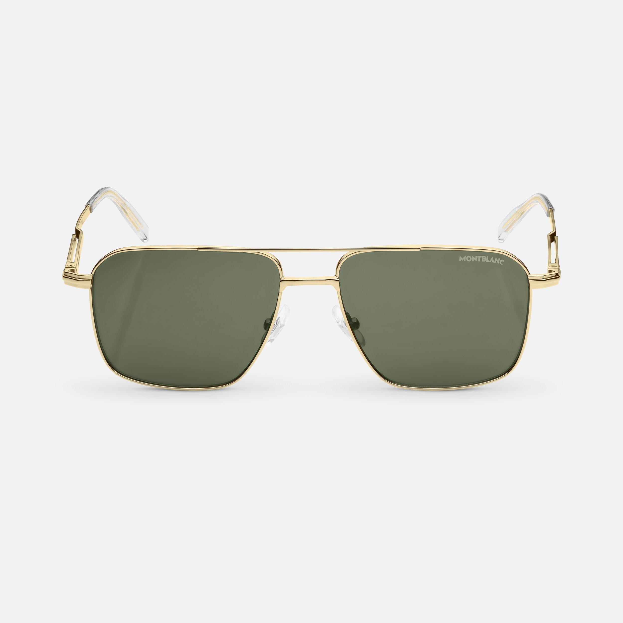 Rectangular Sunglasses with Gold Colored Metal Frame - 1