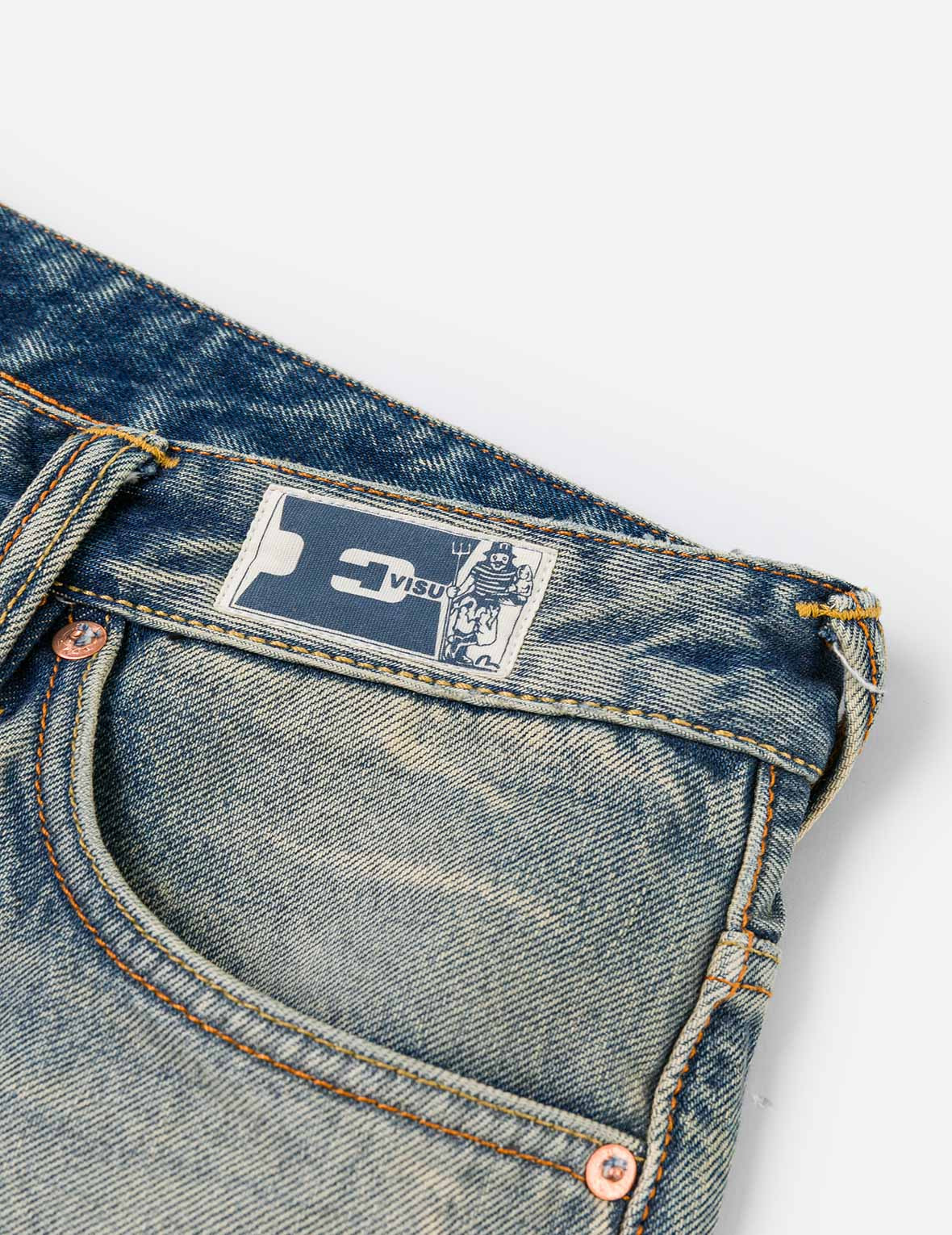 Distressed Seagull Print Regular Fit Denim Jeans - 8