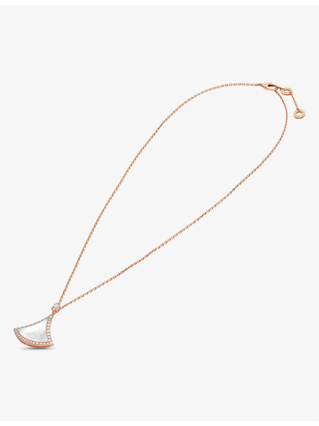 Divas' Dream 18ct rose-gold, mother-of-pearl and 0.5ct round brilliant-cut diamond necklace - 2
