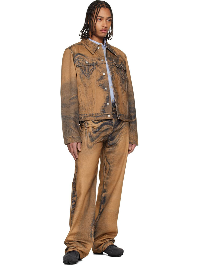 CAMPERLAB Brown Distorted Print Jeans outlook