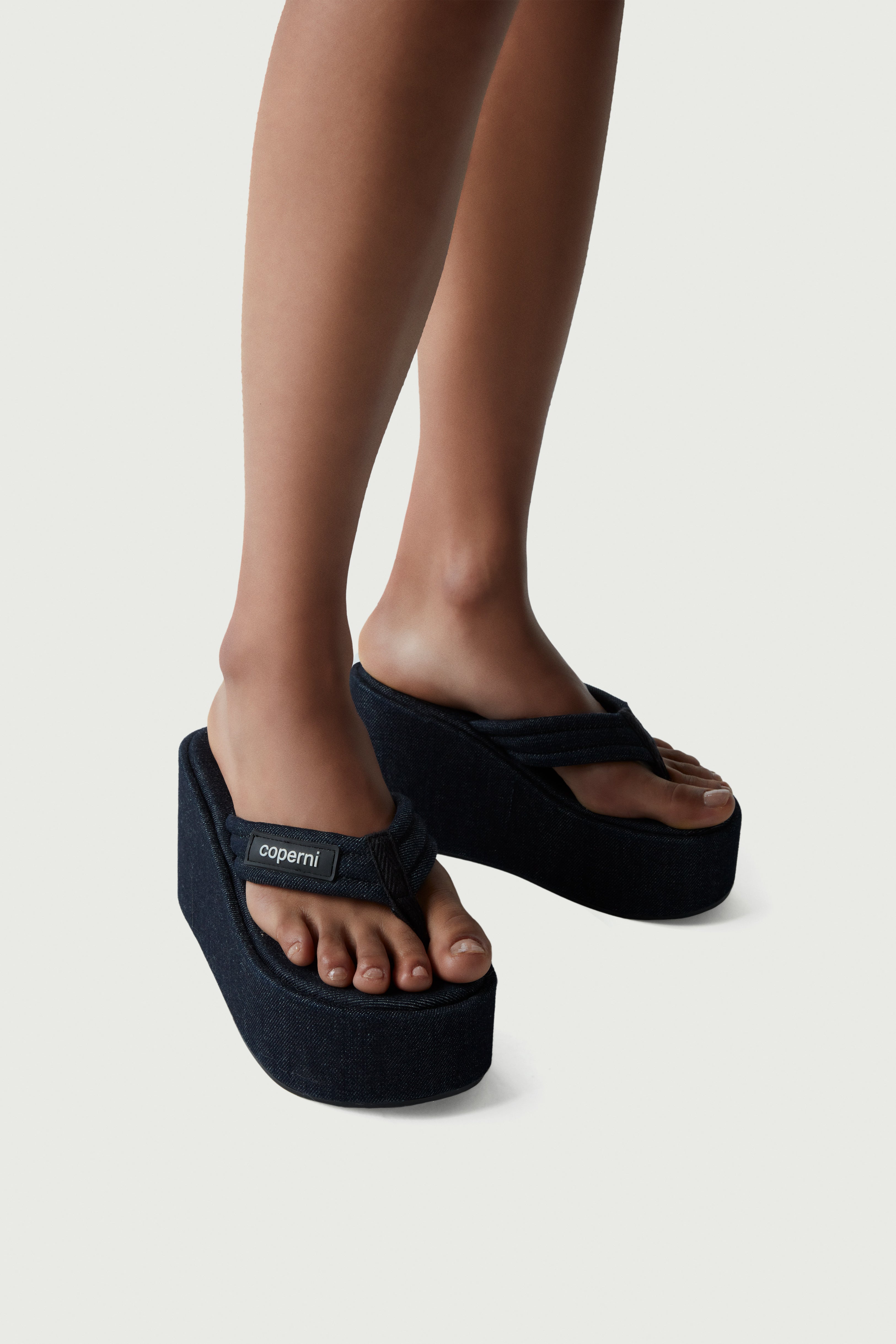 Denim Branded Wedge Sandal - 2