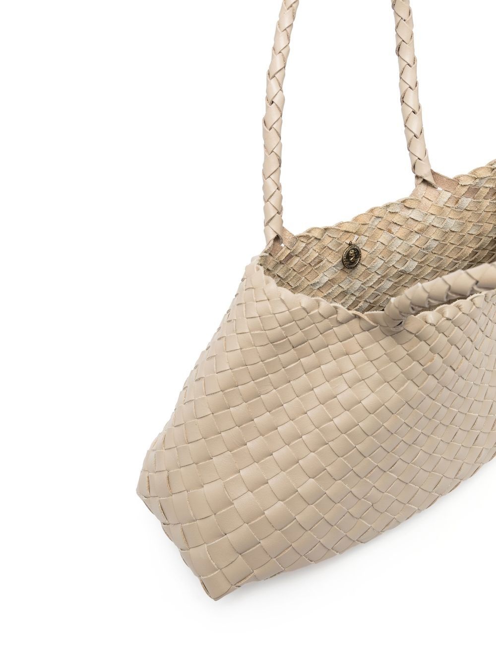 woven leather shoulder bag - 5