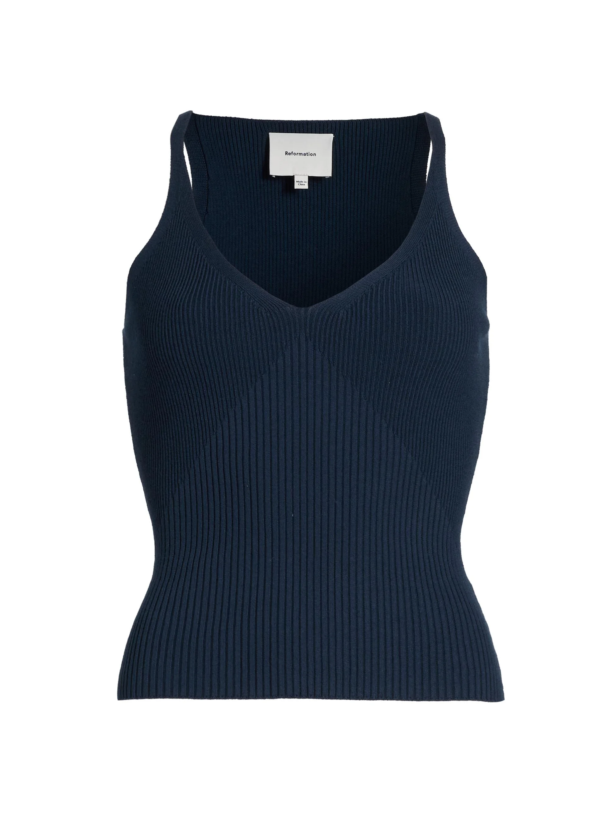 Women's Peony Rib-Knit Sweater Tank - Navy - 1