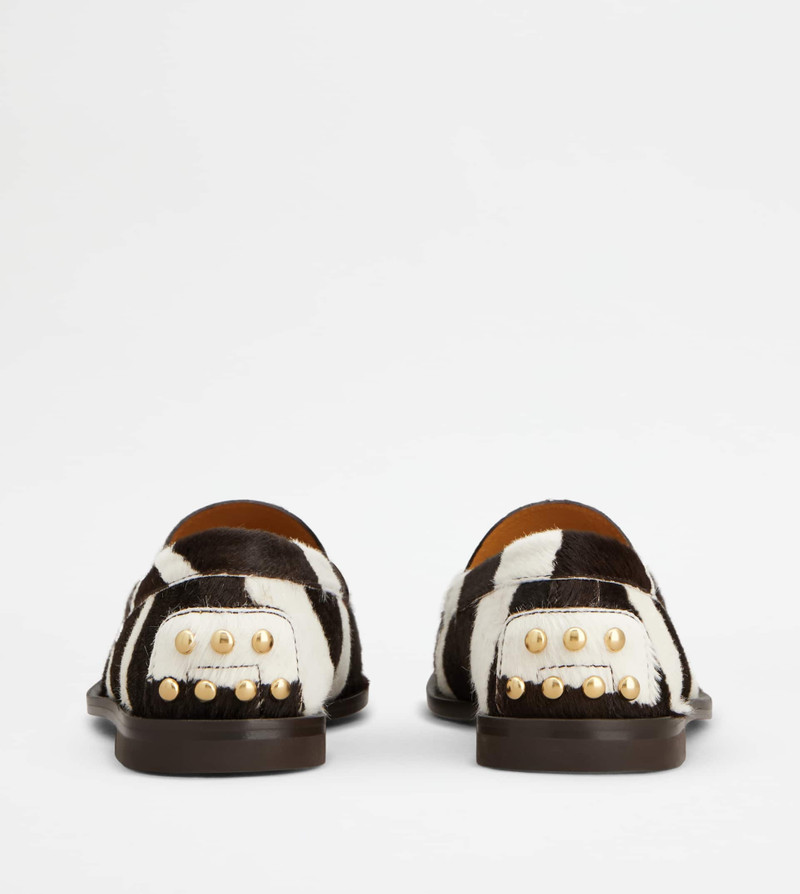 Tod's SLIPPER LOAFERS IN PONY EFFECT LEATHER - WHITE, BROWN outlook