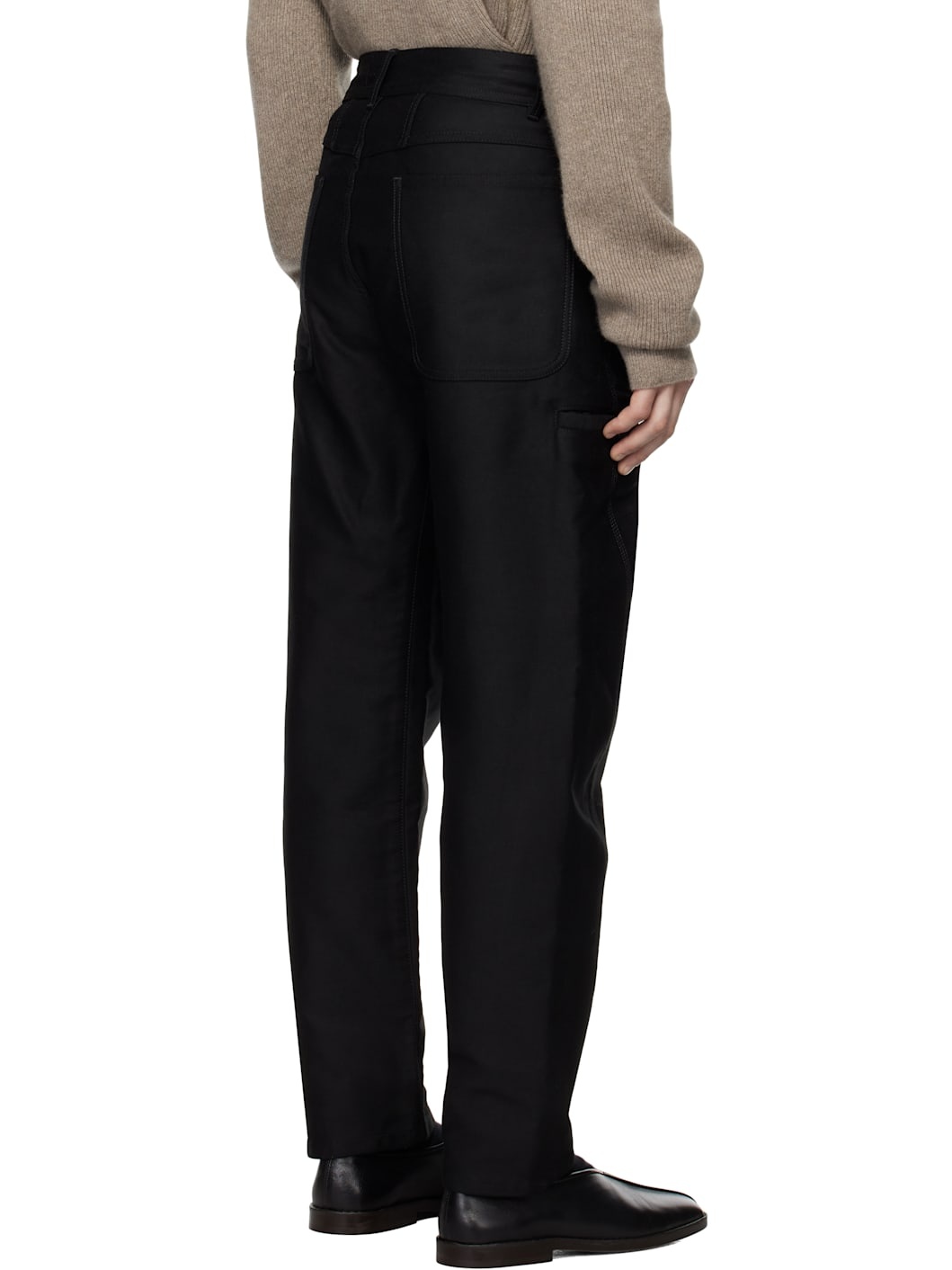 Black Twisted Workwear Trousers - 3